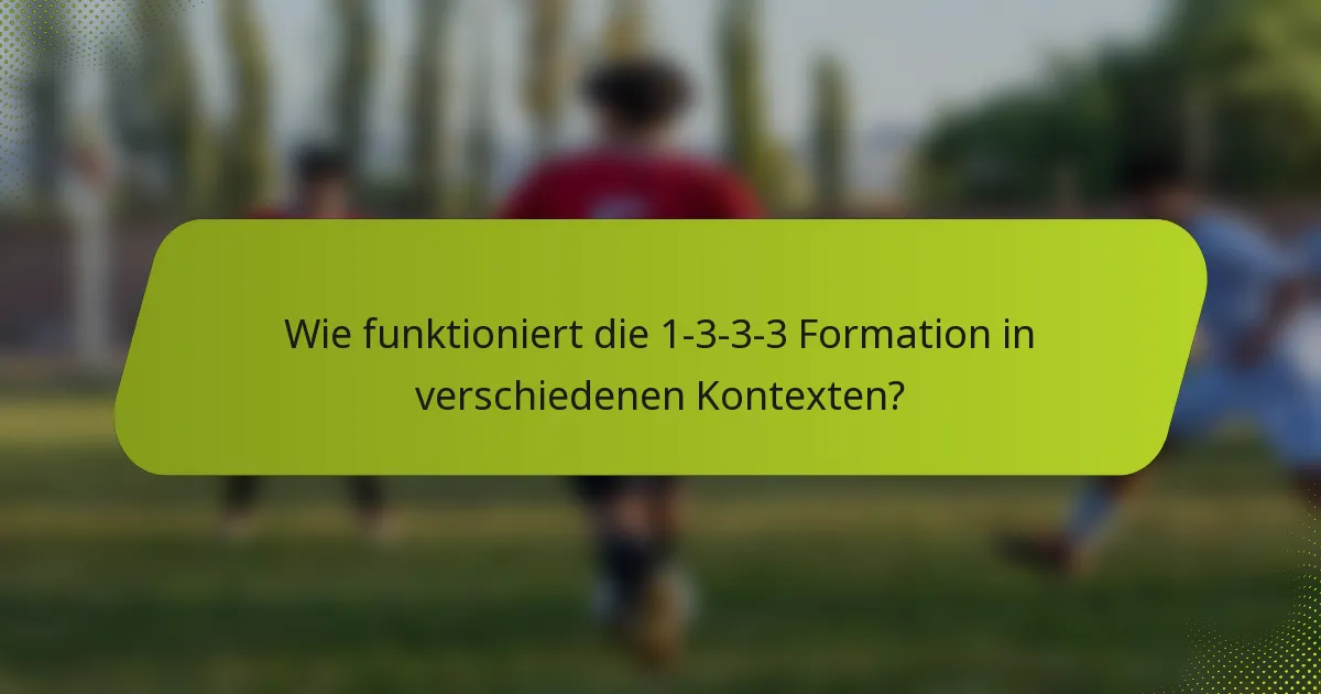 Wie funktioniert die 1-3-3-3 Formation in verschiedenen Kontexten?