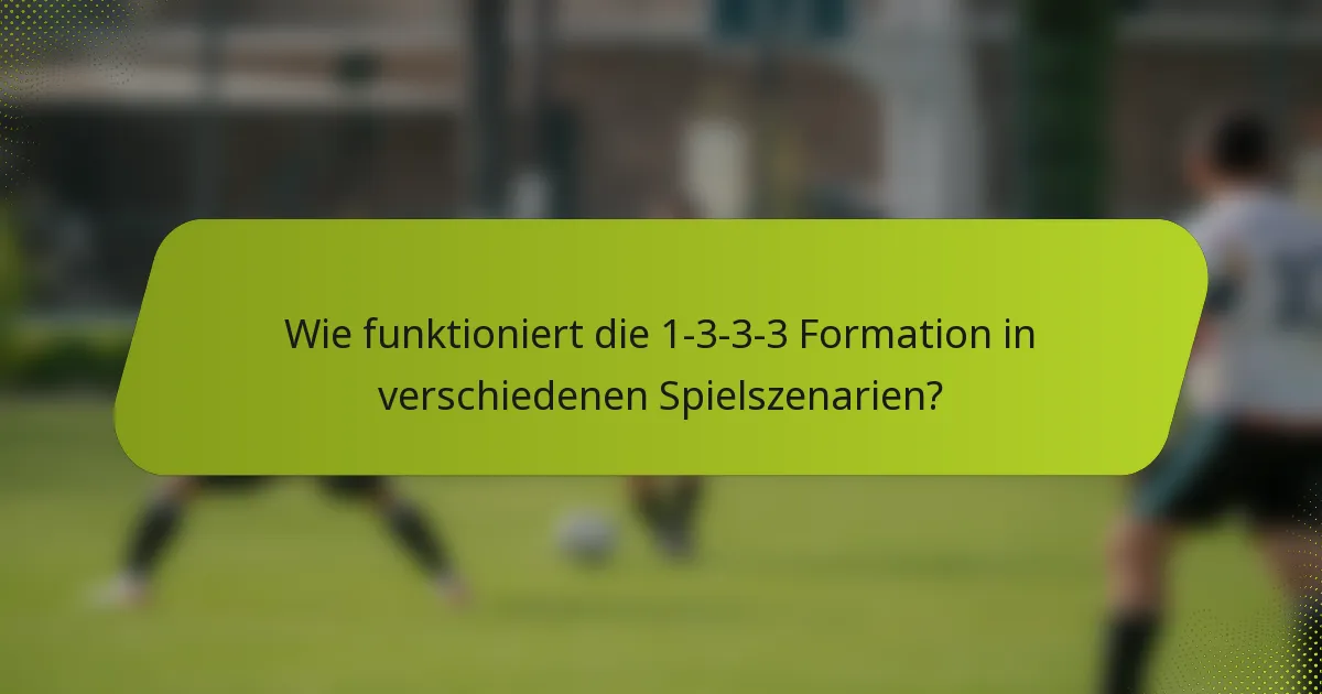 Wie funktioniert die 1-3-3-3 Formation in verschiedenen Spielszenarien?