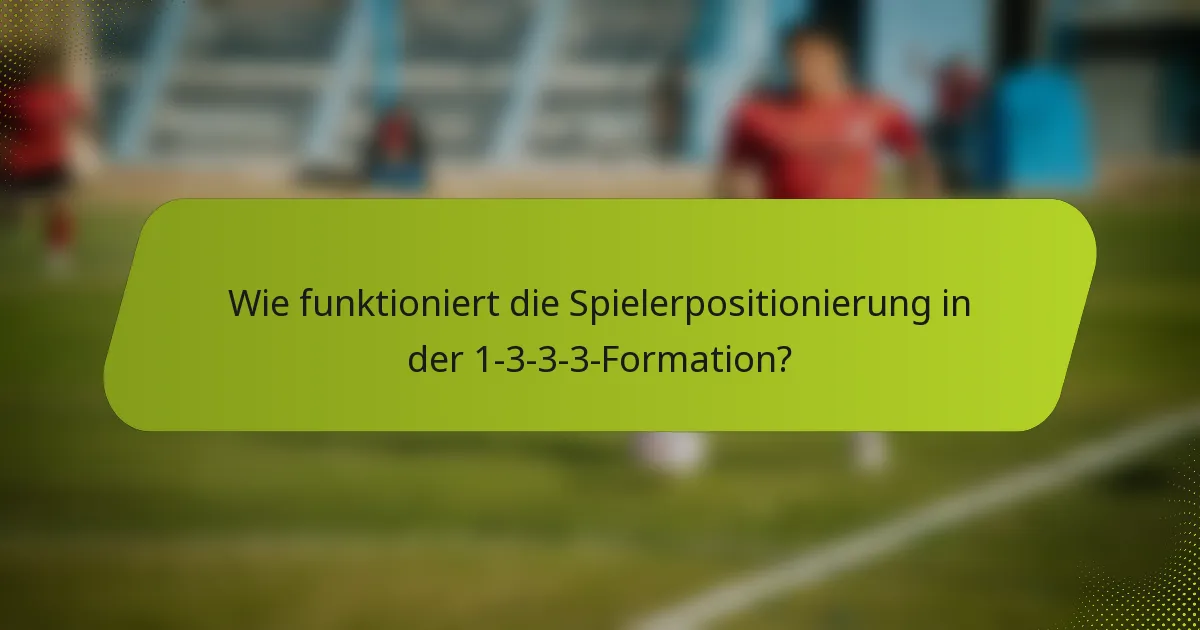 Wie funktioniert die Spielerpositionierung in der 1-3-3-3-Formation?