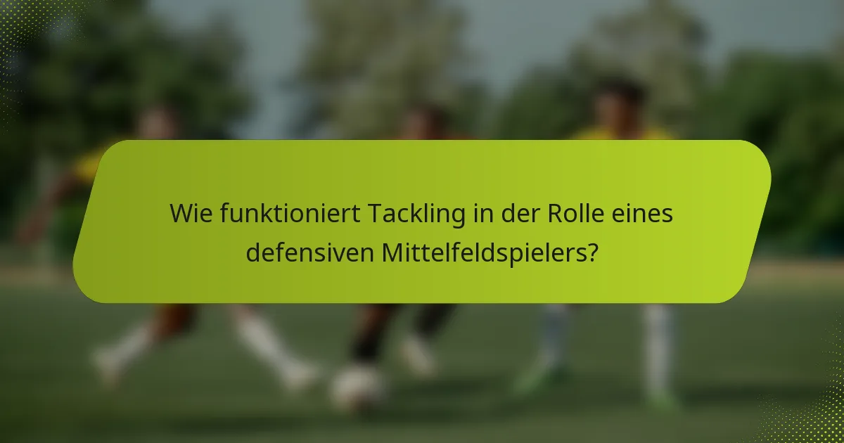 Wie funktioniert Tackling in der Rolle eines defensiven Mittelfeldspielers?
