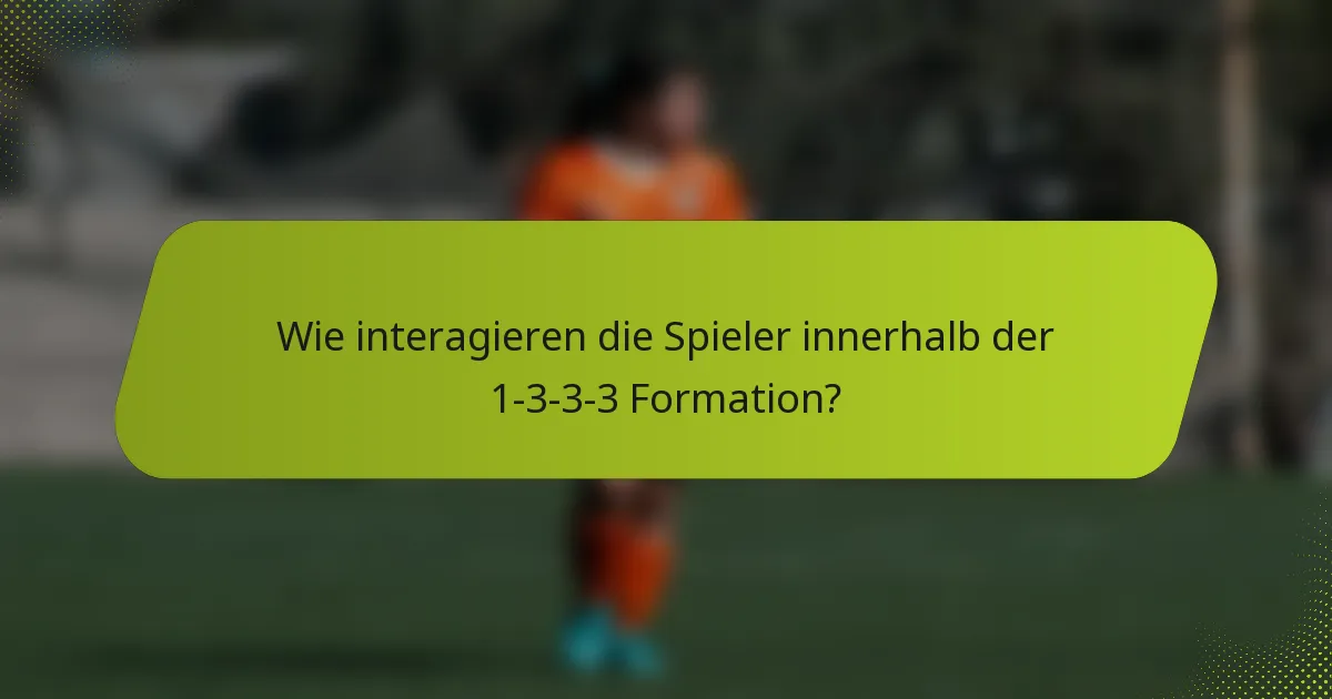Wie interagieren die Spieler innerhalb der 1-3-3-3 Formation?